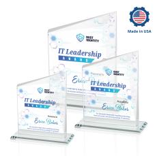 Saucedo Full Color Peaks Crystal Trophy - Custom Trophies