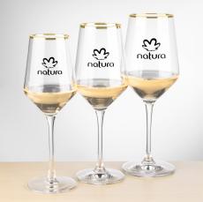Ledford Gold Rim Wine - Imprinted - Wine Glasses