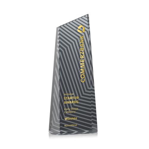 Awards and Plaques - Crystal Trophies - Hallandale Black Towers Crystal Trophy