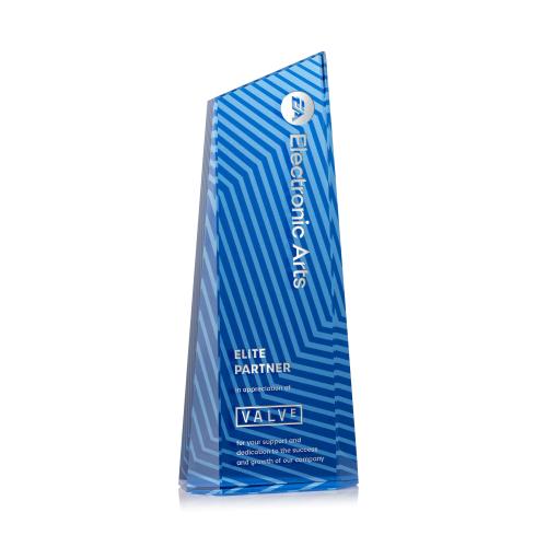 Awards and Plaques - Crystal Trophies - Hallandale Blue Towers Crystal Trophy