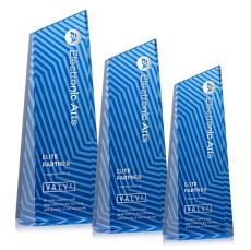 Hallandale Blue Towers Crystal Trophy - Crystal Trophies