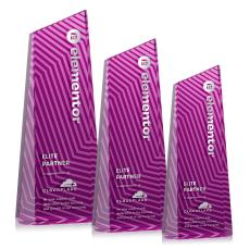 Hallandale Pink Towers Crystal Trophy - Crystal Trophies