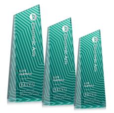 Hallandale Teal Towers Crystal Trophy - Crystal Trophies