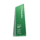 Hallandale Full Color Green Towers Crystal Trophy