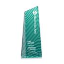 Hallandale Full Color Teal Towers Crystal Trophy