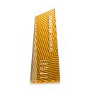 Hallandale Full Color Yellow Towers Crystal Trophy