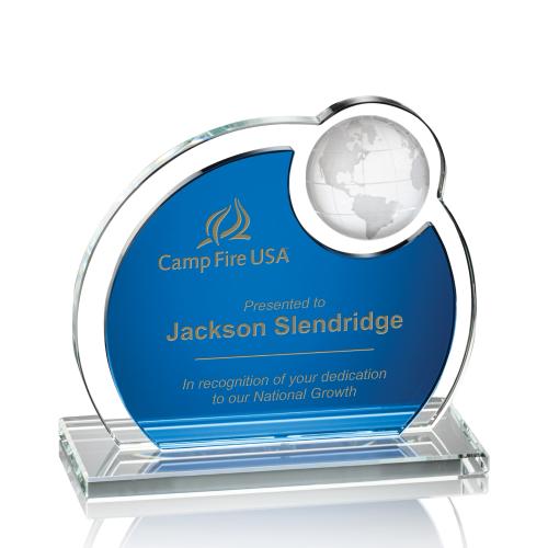 Awards and Plaques - Crystal Trophies - Geiger Globe Crystal Trophy