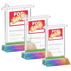 Real Estate Prismatic Unique Crystal Trophy - Crystal Trophies