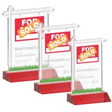 Real Estate Red Unique Crystal Trophy - Crystal Trophies