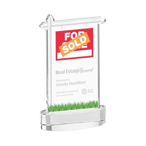 Awards and Plaques - Crystal Trophies - Real Estate on Alberton Base Clear Unique Crystal Trophy