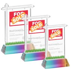 Real Estate on Hartford Base Prismatic Unique Crystal Trophy - Crystal Trophies
