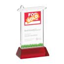 Real Estate on Hartford Base Red Unique Crystal Trophy