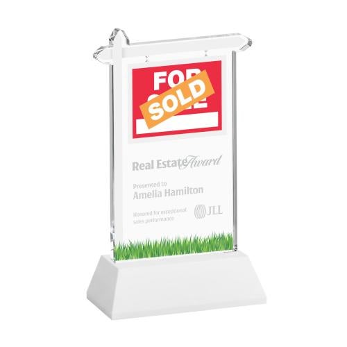 Awards and Plaques - Crystal Trophies - Real Estate on Hartford Base Fagan Unique Crystal Trophy