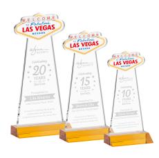 Las Vegas Amber Unique Crystal Trophy - Crystal Trophies