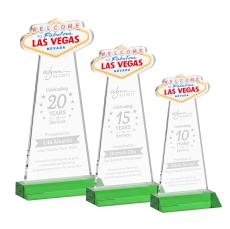 Las Vegas Green Unique Crystal Trophy - Crystal Trophies