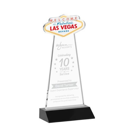 Awards and Plaques - Crystal Trophies - Las Vegas Black Unique Crystal Trophy