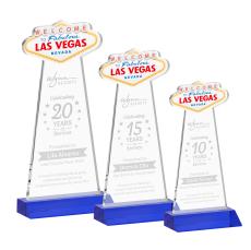 Las Vegas Blue Unique Crystal Trophy - Crystal Trophies