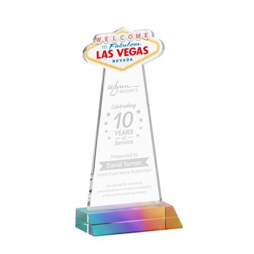 Awards and Plaques - Crystal Trophies - Las Vegas Prismatic Unique Crystal Trophy