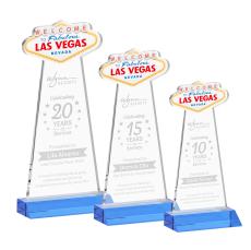 Las Vegas Sky Blue Unique Crystal Trophy - Crystal Trophies
