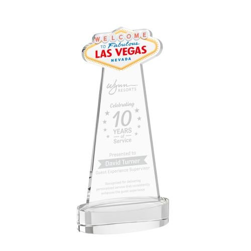 Awards and Plaques - Crystal Trophies - Las Vegas on Alberton Base Clear Unique Crystal Trophy