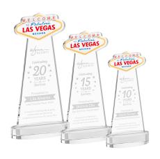 Las Vegas on Alberton Base Clear Unique Crystal Trophy - Crystal Trophies