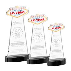 Las Vegas on Alberton Base Black Unique Crystal Trophy - Crystal Trophies