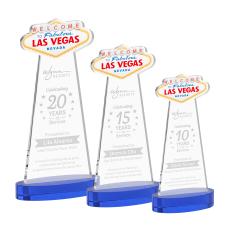 Las Vegas on Alberton Base Blue Unique Crystal Trophy - Crystal Trophies