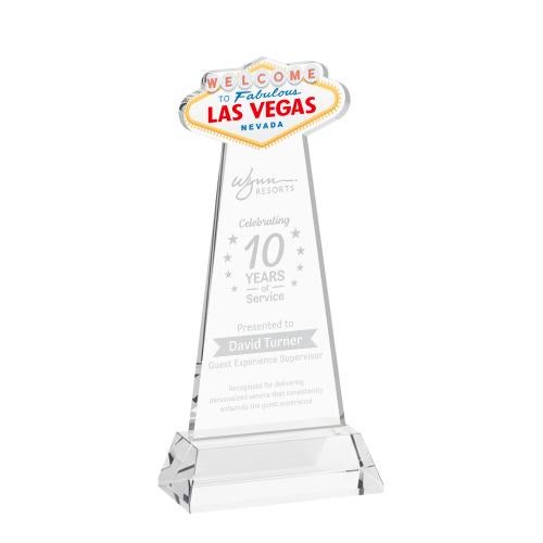 Awards and Plaques - Crystal Trophies - Las Vegas on Hartford Base Clear Unique Crystal Trophy