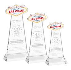 Las Vegas on Hartford Base Clear Unique Crystal Trophy - Crystal Trophies
