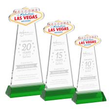Las Vegas on Hartford Base Green Unique Crystal Trophy - Crystal Trophies