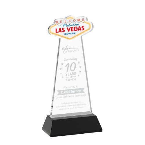 Awards and Plaques - Crystal Trophies - Las Vegas on Hartford Base Black Unique Crystal Trophy