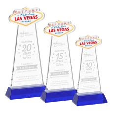 Las Vegas on Hartford Base Blue Unique Crystal Trophy - Crystal Trophies