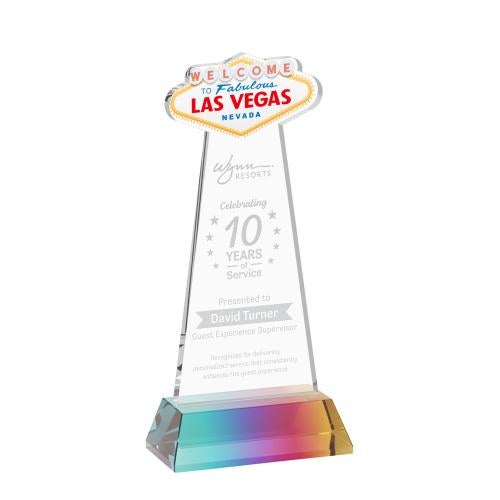 Awards and Plaques - Crystal Trophies - Las Vegas on Hartford Base Prismatic Unique Crystal Trophy