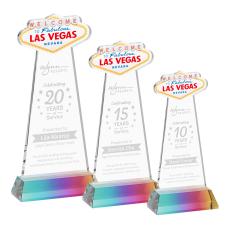 Las Vegas on Hartford Base Prismatic Unique Crystal Trophy - Crystal Trophies