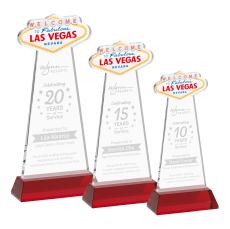Las Vegas on Hartford Base Red Unique Crystal Trophy - Crystal Trophies