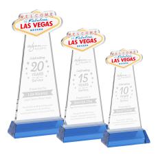 Las Vegas on Hartford Base Sky Blue Unique Crystal Trophy - Crystal Trophies