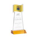 Flag Amber Unique Crystal Trophy