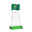 Flag Green Unique Crystal Trophy