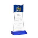 Flag Blue Unique Crystal Trophy