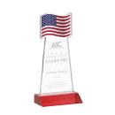 Flag Red Unique Crystal Trophy