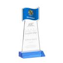 Flag Sky Blue Unique Crystal Trophy