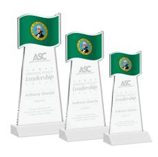 Flag Fagan Unique Crystal Trophy - Patriotic and Government Awards 