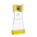 Flag on Alberton Base Gold Unique Crystal Trophy