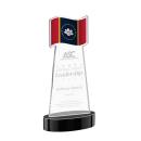 Flag on Alberton Base Black Unique Crystal Trophy