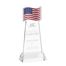 Flag on Hartford Base Clear Unique Crystal Trophy