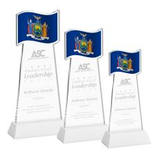 Flag on Hartford Base Fagan Unique Crystal Trophy - Patriotic and Government Awards 