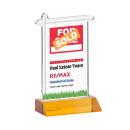 Real Estate Full Color Amber Unique Crystal Trophy