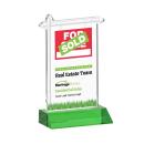 Real Estate Full Color Green Unique Crystal Trophy