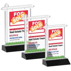 Real Estate Full Color Black Unique Crystal Trophy - Crystal Trophies
