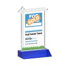 Real Estate Full Color Blue Unique Crystal Trophy